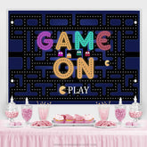 Lofaris Video Game On Maze Colorful Lights Birthday Backdrop